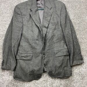Chaps Ralph Lauren Blazer Men's 42R Gray Wool Blend Textured 2 Button‎ Jacket